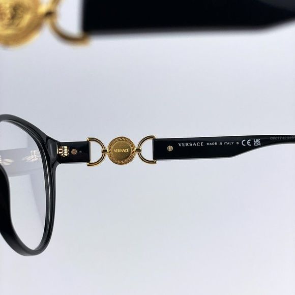 Versace VE3334 GB1 Eyeglasses Black Gold Cat Eye Women - Picture 11 of 13